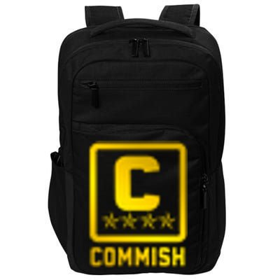 Commish Fantasy Football Logo Back And Front Pocket Logo Impact Tech Backpack