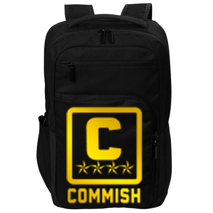 Commish Fantasy Football Logo Back And Front Pocket Logo Impact Tech Backpack