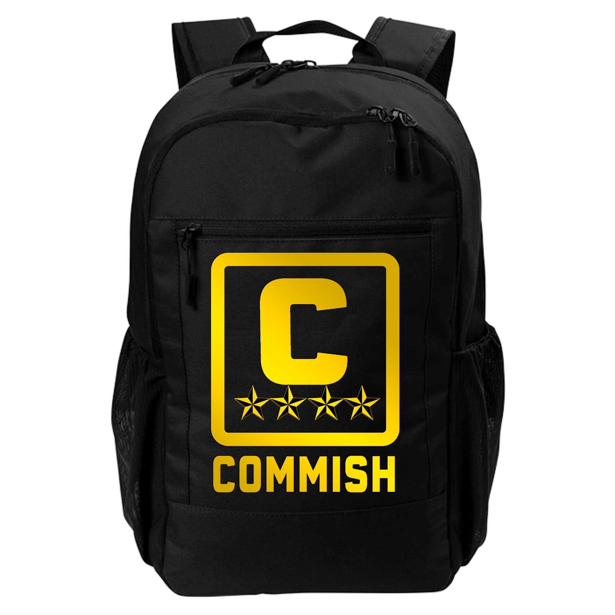 Commish Fantasy Football Logo Back And Front Pocket Logo Backpack