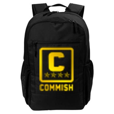 Commish Fantasy Football Logo Back And Front Pocket Logo Daily Commute Backpack