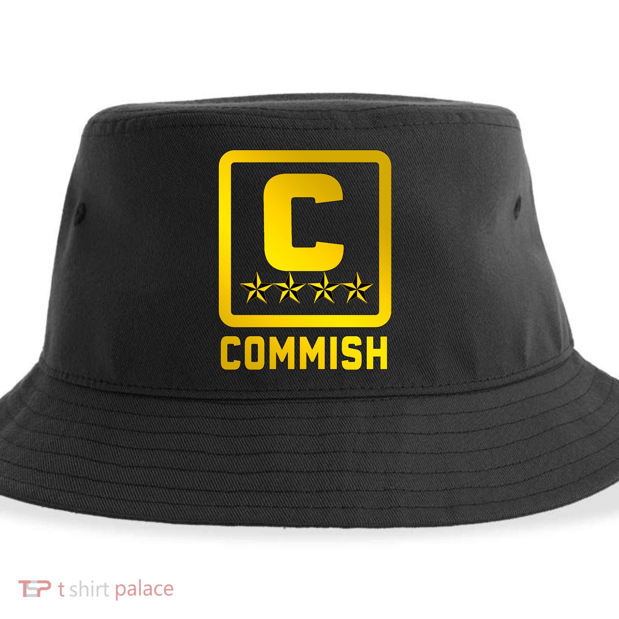 Commish Fantasy Football Logo Back And Front Pocket Logo Sustainable Bucket Hat