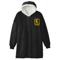 Commish Fantasy Football Logo Back And Front Pocket Logo Hooded Wearable Blanket