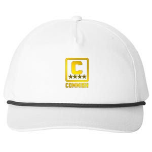 Commish Fantasy Football Logo Back And Front Pocket Logo Snapback Five-Panel Rope Hat