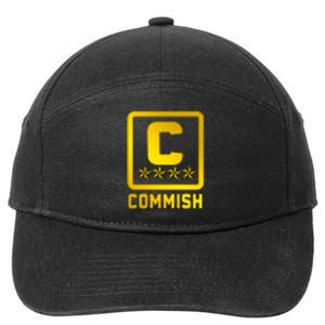 Commish Fantasy Football Logo Back And Front Pocket Logo 7-Panel Snapback Hat