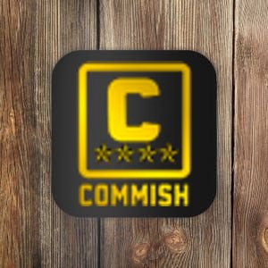 Commish Fantasy Football Logo Back And Front Pocket Logo Coaster