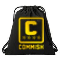 Commish Fantasy Football Logo Back And Front Pocket Logo Drawstring Bag