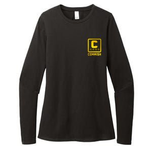 Commish Fantasy Football Logo Back And Front Pocket Logo Womens CVC Long Sleeve Shirt