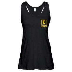 Commish Fantasy Football Logo Back And Front Pocket Logo Ladies Essential Flowy Tank