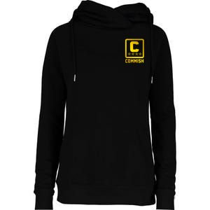 Commish Fantasy Football Logo Back And Front Pocket Logo Womens Funnel Neck Pullover Hood