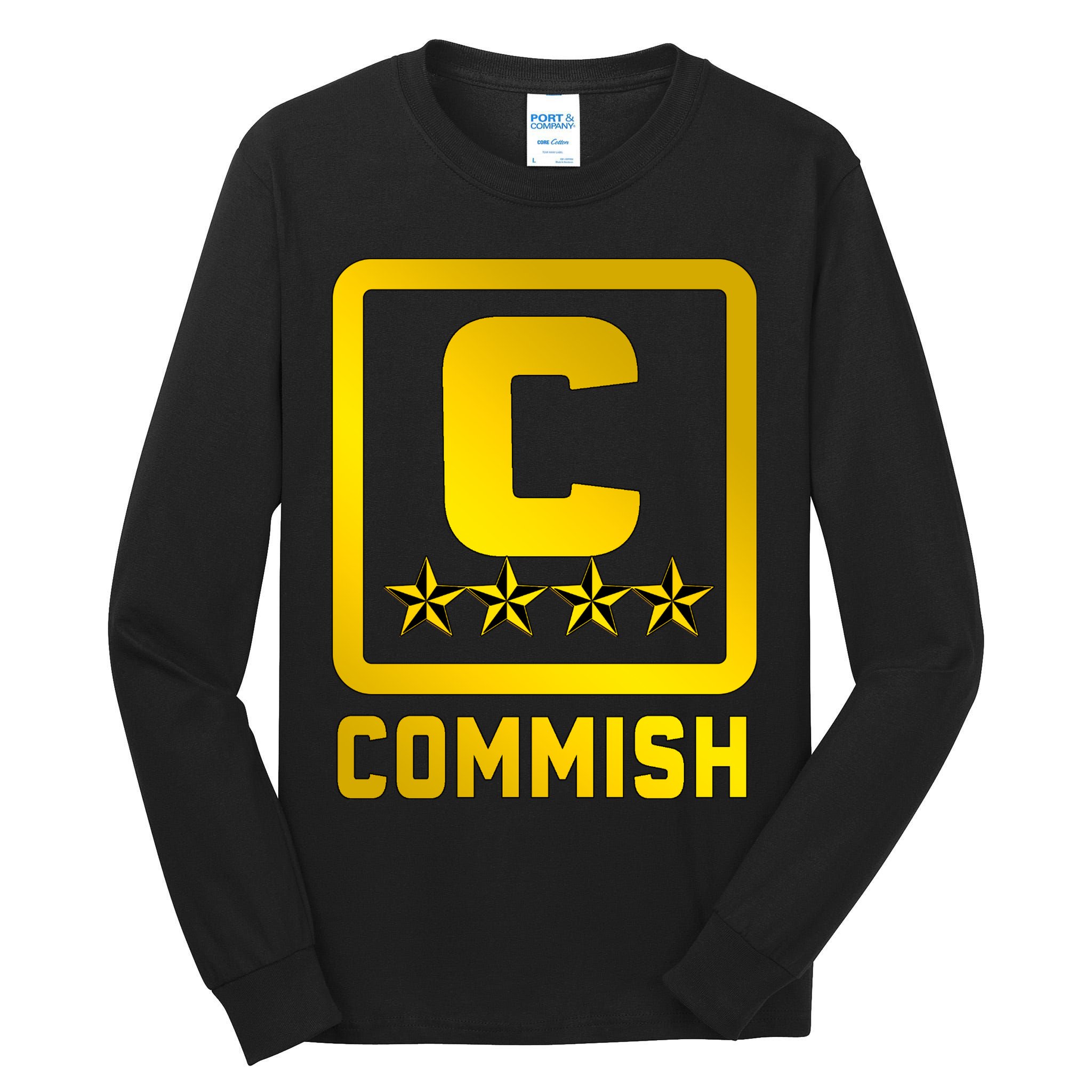 Commish Fantasy Football Logo Back And Front Pocket Logo Tall Long Sleeve T-Shirt
