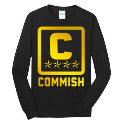 Commish Fantasy Football Logo Back And Front Pocket Logo Tall Long Sleeve T-Shirt