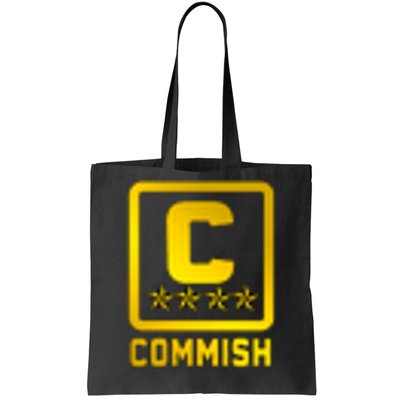 Commish Fantasy Football Logo Back And Front Pocket Logo Tote Bag