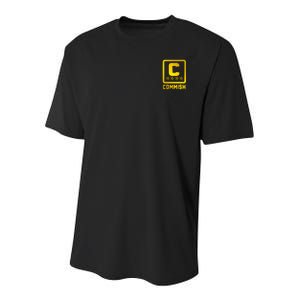 Commish Fantasy Football Logo Back And Front Pocket Logo Youth Performance Sprint T-Shirt