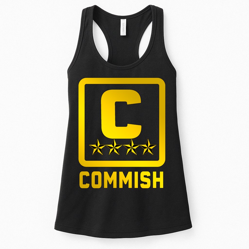 Commish Fantasy Football Logo Back And Front Pocket Logo Womens Tank Top