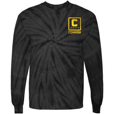 Commish Fantasy Football Logo Back And Front Pocket Logo Tie-Dye Long Sleeve Shirt