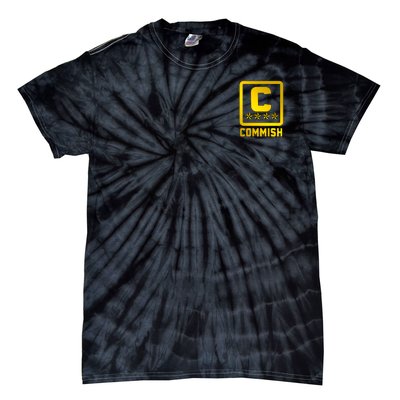 Commish Fantasy Football Logo Back And Front Pocket Logo Tie-Dye T-Shirt