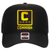 Commish Fantasy Football Logo Back And Front Pocket Logo Trucker Hat
