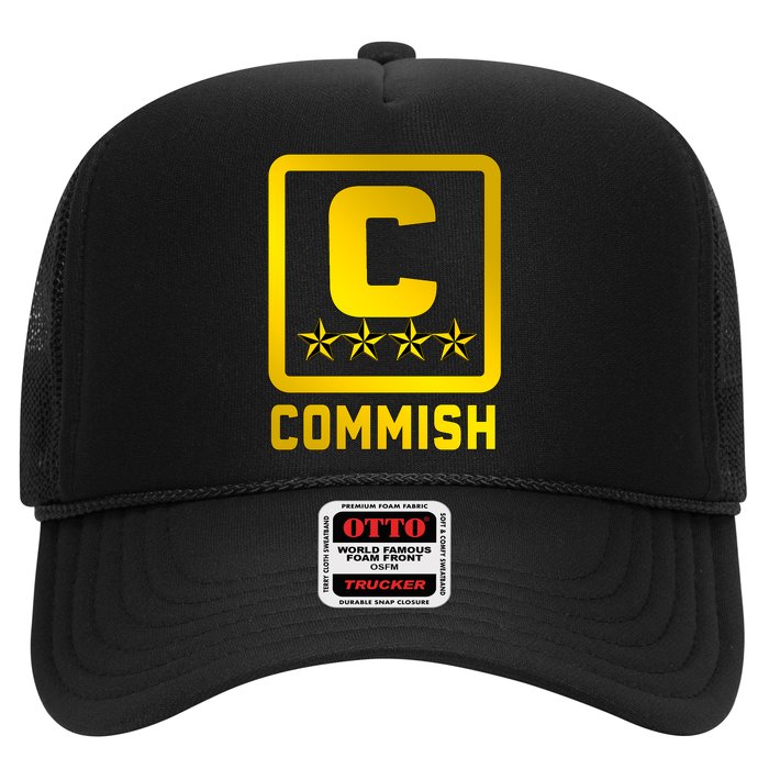 Commish Fantasy Football Logo Back And Front Pocket Logo Trucker Hat