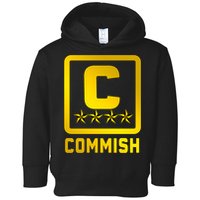 Commish Fantasy Football Logo Back And Front Pocket Logo Toddler Hoodie