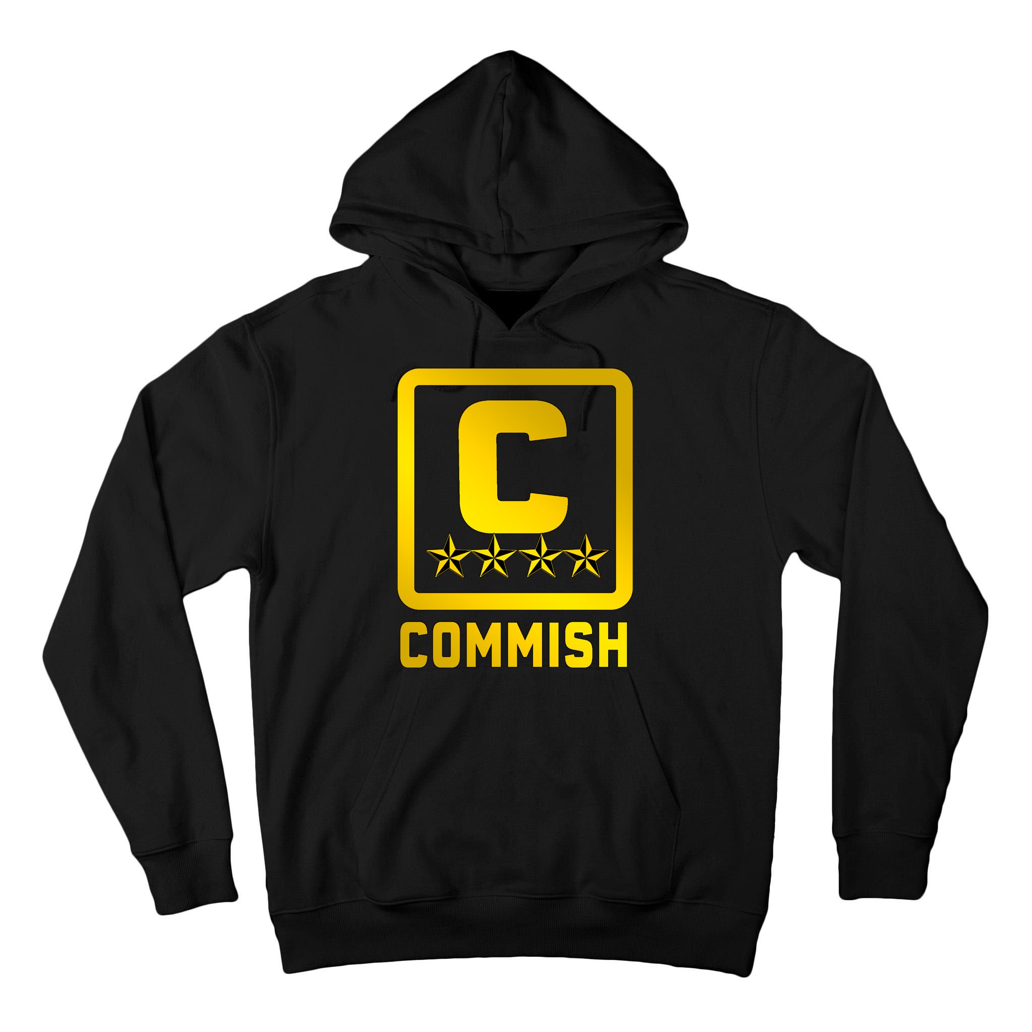 Commish Fantasy Football Logo Back And Front Pocket Logo Tall Hoodie