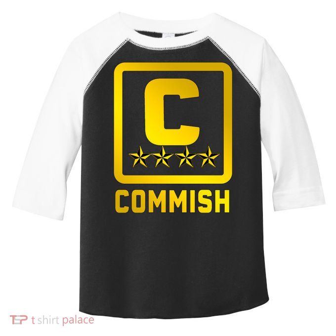 Commish Fantasy Football Logo Back And Front Pocket Logo Toddler Fine Jersey T-Shirt