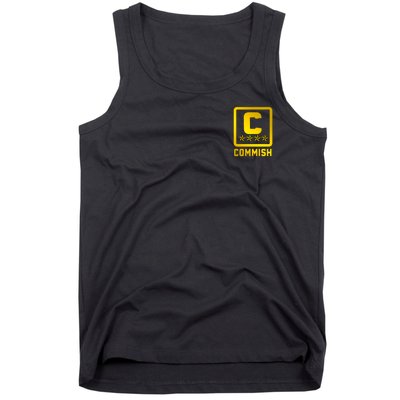 Commish Fantasy Football Logo Back And Front Pocket Logo Tank Top