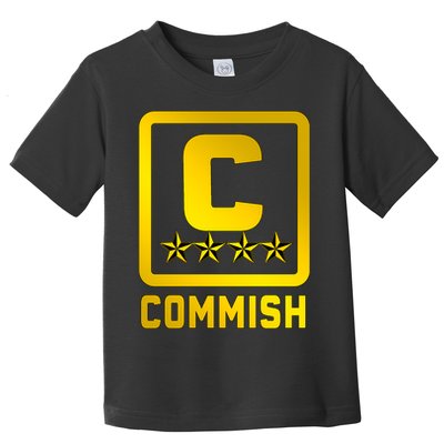 Commish Fantasy Football Logo Back And Front Pocket Logo Toddler T-Shirt