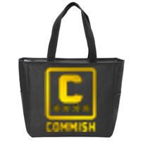 Commish Fantasy Football Logo Back And Front Pocket Logo Zip Tote Bag