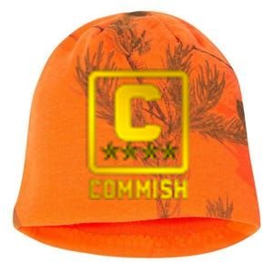 Commish Fantasy Football Logo Back And Front Pocket Logo Kati - Camo Knit Beanie