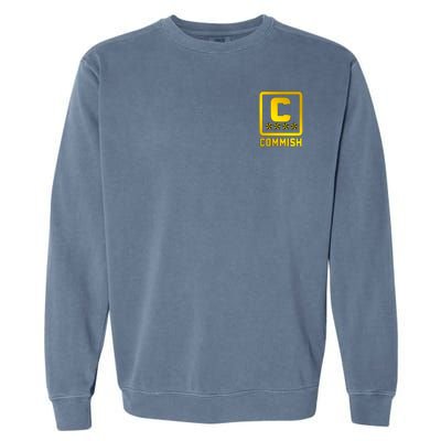 Commish Fantasy Football Logo Back And Front Pocket Logo Garment-Dyed Sweatshirt