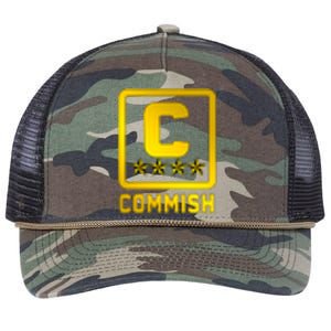 Commish Fantasy Football Logo Back And Front Pocket Logo Retro Rope Trucker Hat Cap