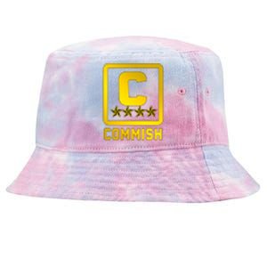 Commish Fantasy Football Logo Back And Front Pocket Logo Tie-Dyed Bucket Hat