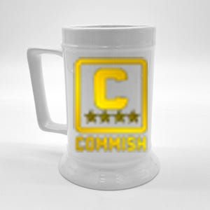 Commish Fantasy Football Logo Back And Front Pocket Logo Beer Stein