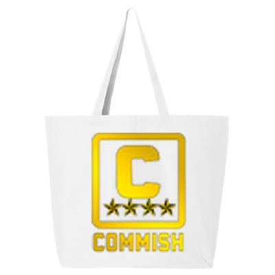 Commish Fantasy Football Logo Back And Front Pocket Logo 25L Jumbo Tote