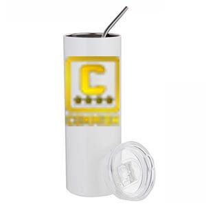 Commish Fantasy Football Logo Back And Front Pocket Logo Stainless Steel Tumbler