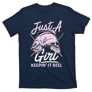 cute fishing funny keeping it reel purple pink T-Shirt