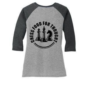 Chess Food For Thought Women's Tri-Blend 3/4-Sleeve Raglan Shirt