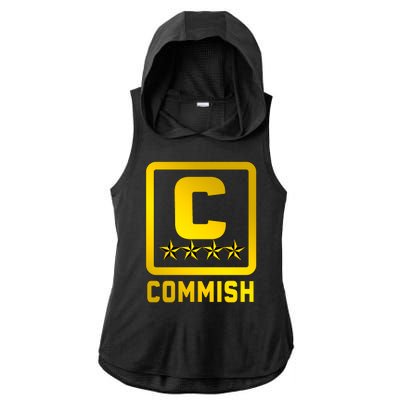 Commissioner Funny Fantasy Football Commish Ladies PosiCharge Tri-Blend Wicking Draft Hoodie Tank