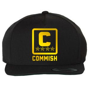 Commissioner Funny Fantasy Football Commish Wool Snapback Cap