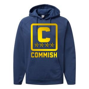 Commissioner Funny Fantasy Football Commish Performance Fleece Hoodie