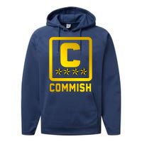 Commissioner Funny Fantasy Football Commish Performance Fleece Hoodie