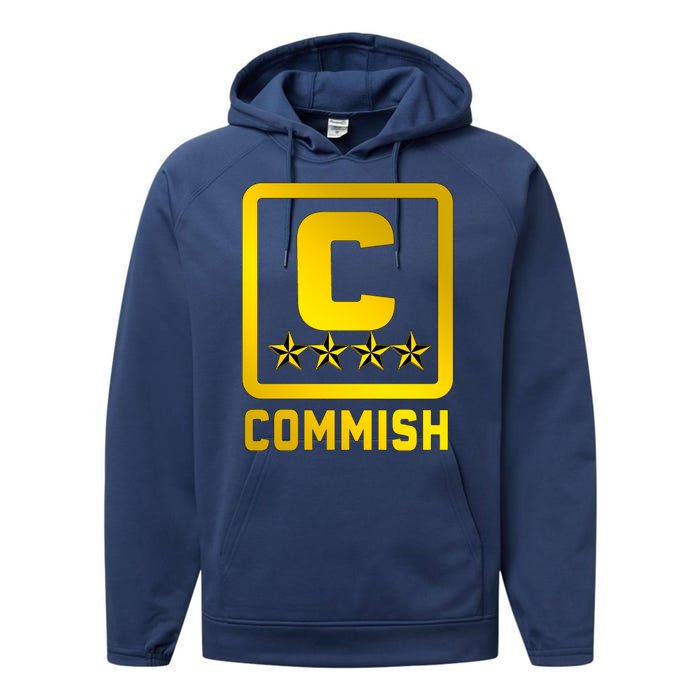 Commissioner Funny Fantasy Football Commish Performance Fleece Hoodie