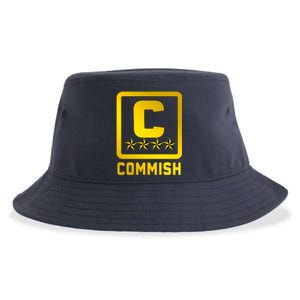 Commissioner Funny Fantasy Football Commish Sustainable Bucket Hat