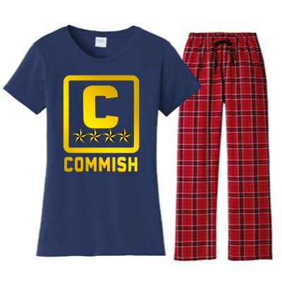 Commissioner Funny Fantasy Football Commish Women's Flannel Pajama Set