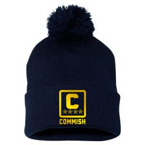 Commissioner Funny Fantasy Football Commish Pom Pom 12in Knit Beanie