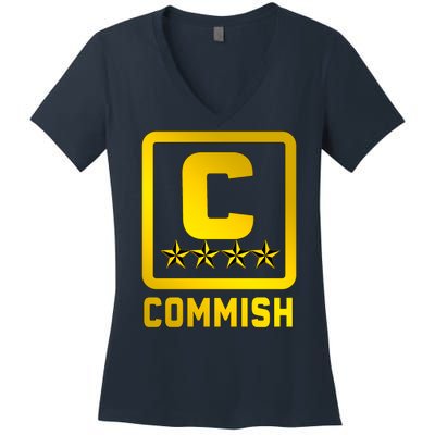 Commissioner Funny Fantasy Football Commish Women's V-Neck T-Shirt