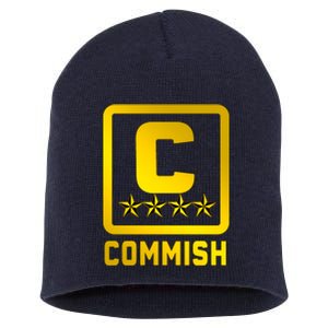 Commissioner Funny Fantasy Football Commish Short Acrylic Beanie