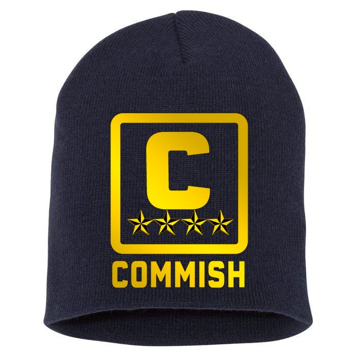 Commissioner Funny Fantasy Football Commish Short Acrylic Beanie