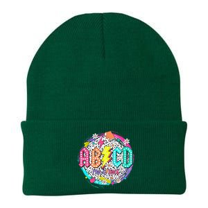 Cute Funny For Prek Teacher Abcd Rock Prek Rocks Knit Cap Winter Beanie