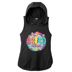 Cute Funny For Prek Teacher Abcd Rock Prek Rocks Ladies PosiCharge Tri-Blend Wicking Draft Hoodie Tank